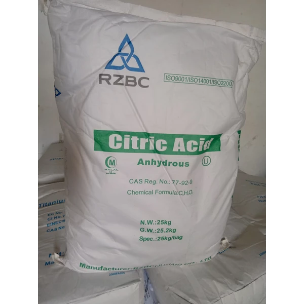 Bahan Kimia Industri Citric Acid Anhydrous 25 kg Origin China
